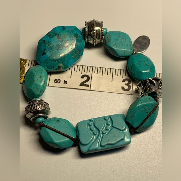 Silpada Vintage STER Compressed Turquoise, Howlite & Magnesite Stretch Bracelet - Picture 12 of 14